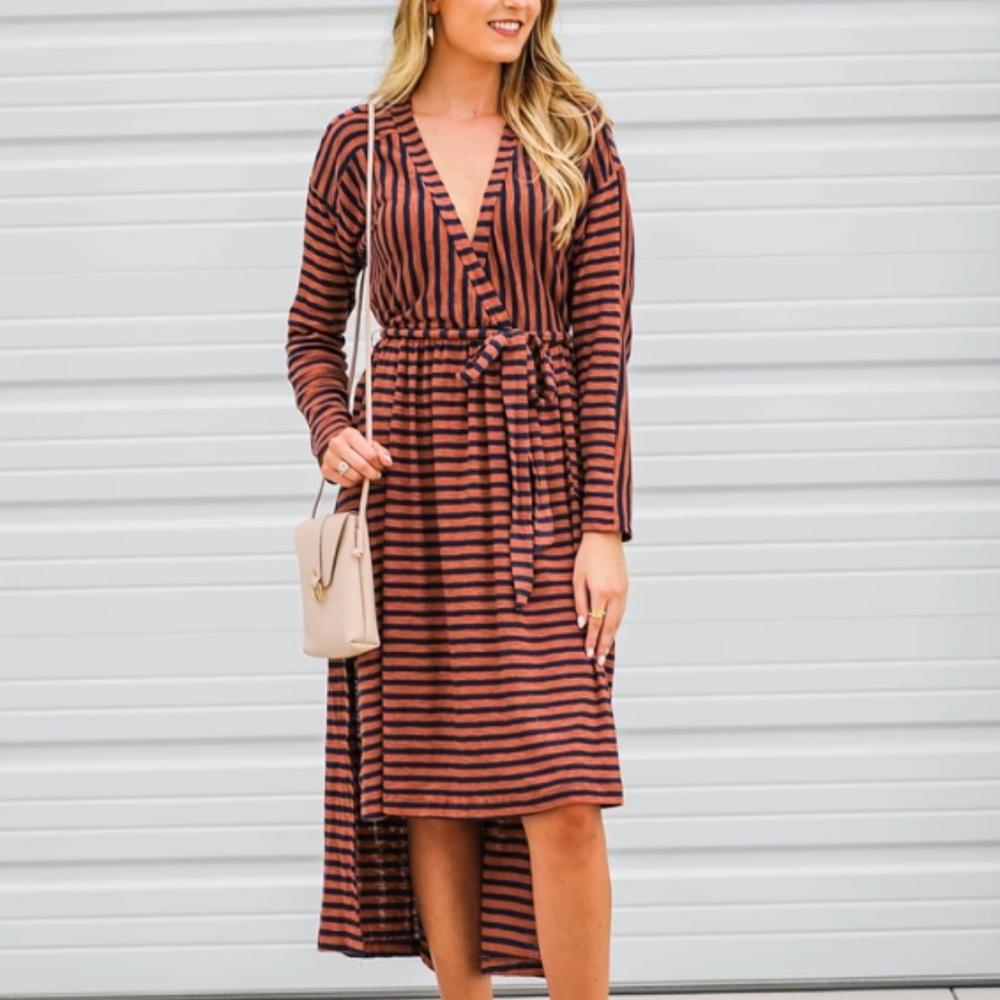 Striped High/Low Dress - Picture 3 of 6